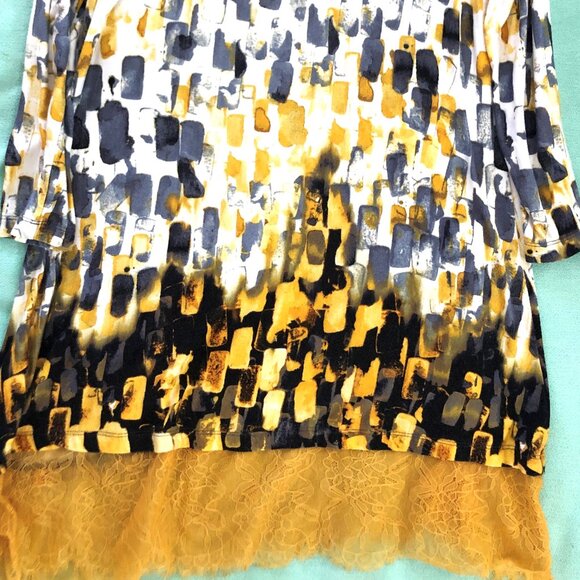 LOGO by Lori Goldstein Knit Top Lace Trim Tunic - Picture 2 of 6